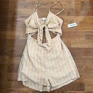 Garage bow tie romper